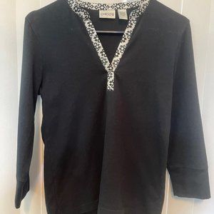 Chico's Black T-Shirt  Size 0